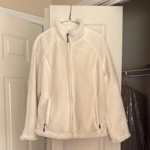 Women's Cream Green Tea Fleece Jacket size large